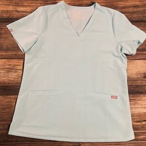 FIGS Technical Collection Scrub Top Women’s Medium Light Teal Blue